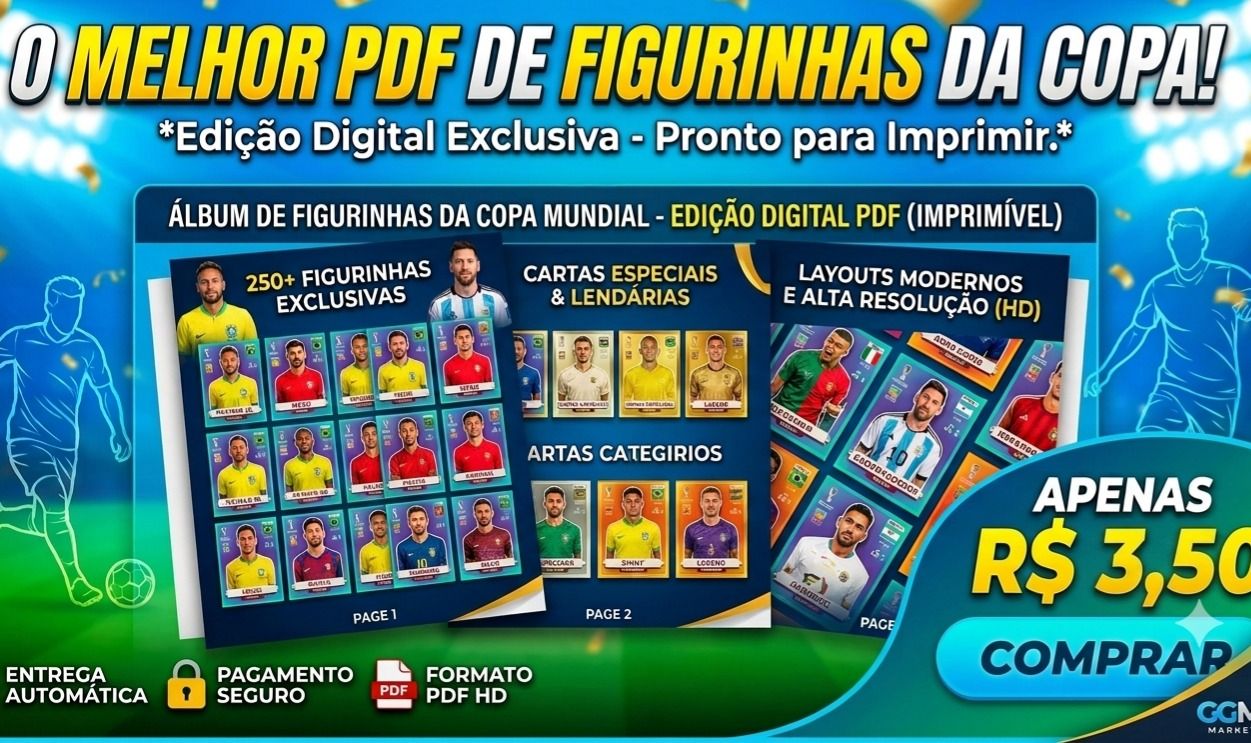 [AUTOMÁTICO] PDF Figurinhas da Copa HD Pronto para Imprimir | BARATO