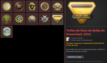 CONTA CS2 MEDALHA DE 2014 DOURADA (ULTRA RARA)