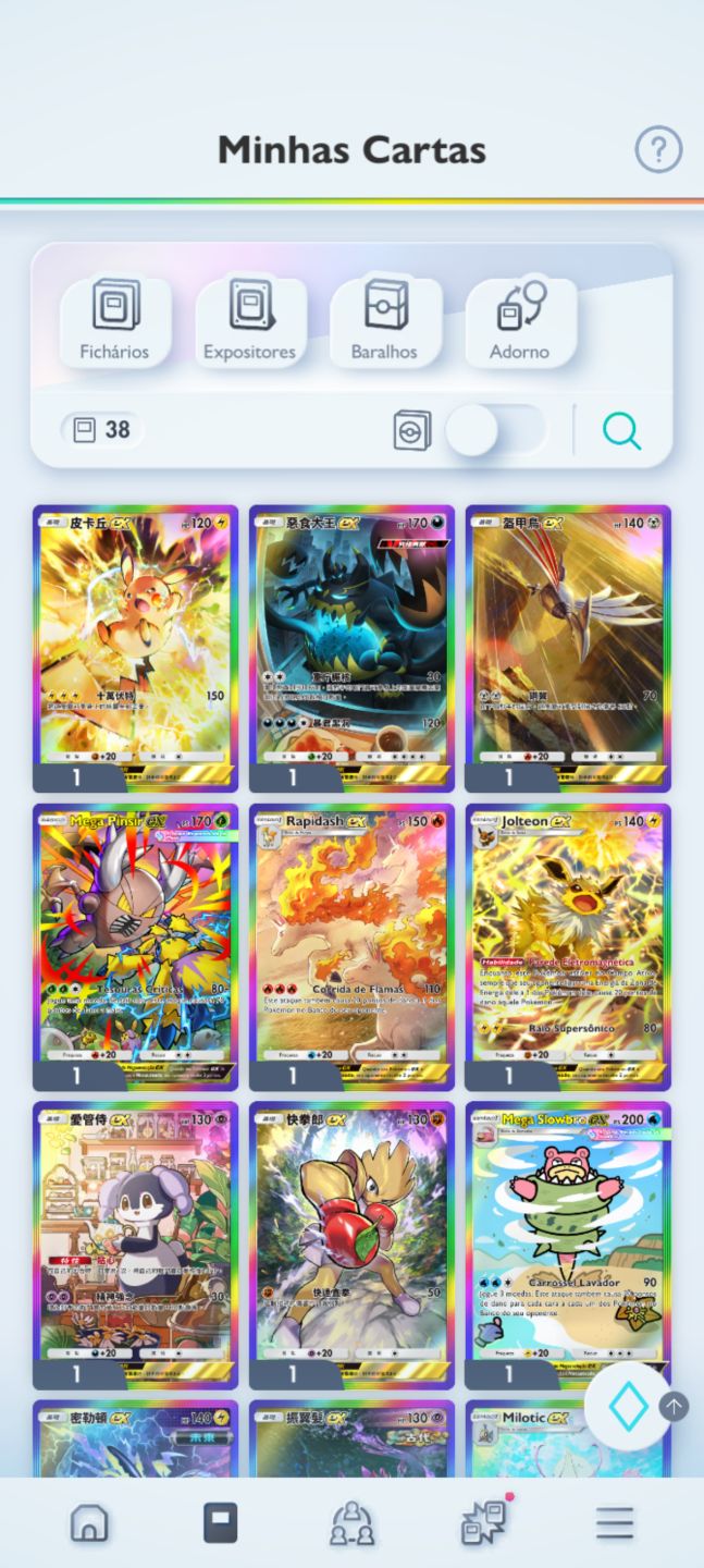 PROMOÇÃO Conta Pokémon TCG com 4 cartas douradas e mto mais, confira fotos!