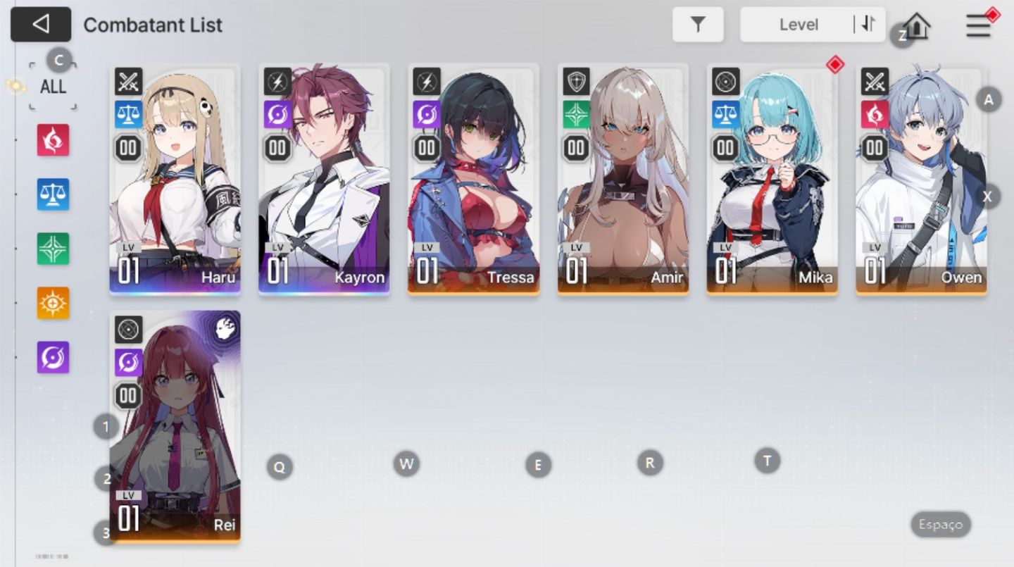 Contas reroll Chaos Zero Nightmare CZN Lv 05 GLOBAL