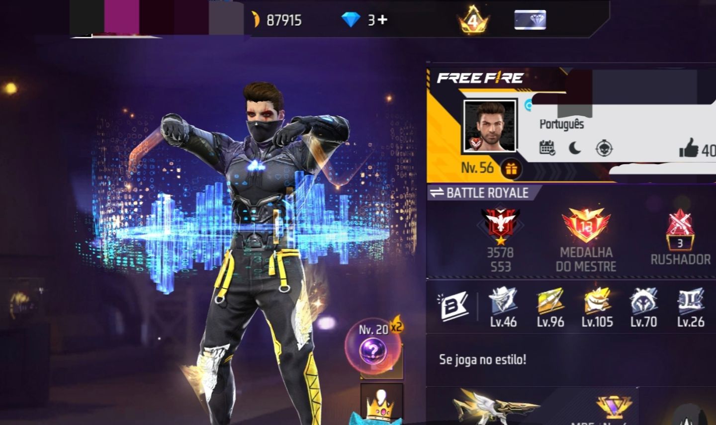 Conta de Free Fire (Angelical)