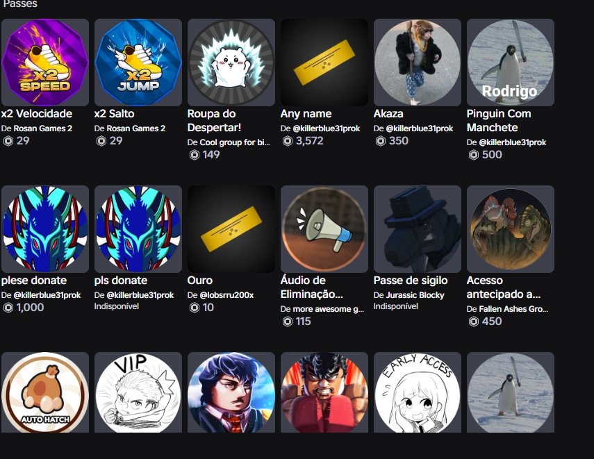 Conta de Roblox principal, cheia de skins e game pass Baratinha!