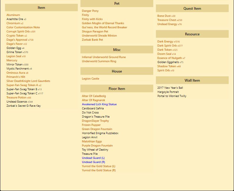 CONTA AQW LVL Level 100 COM 40 Achievements E 135 Itens no Inventário + RAROS.