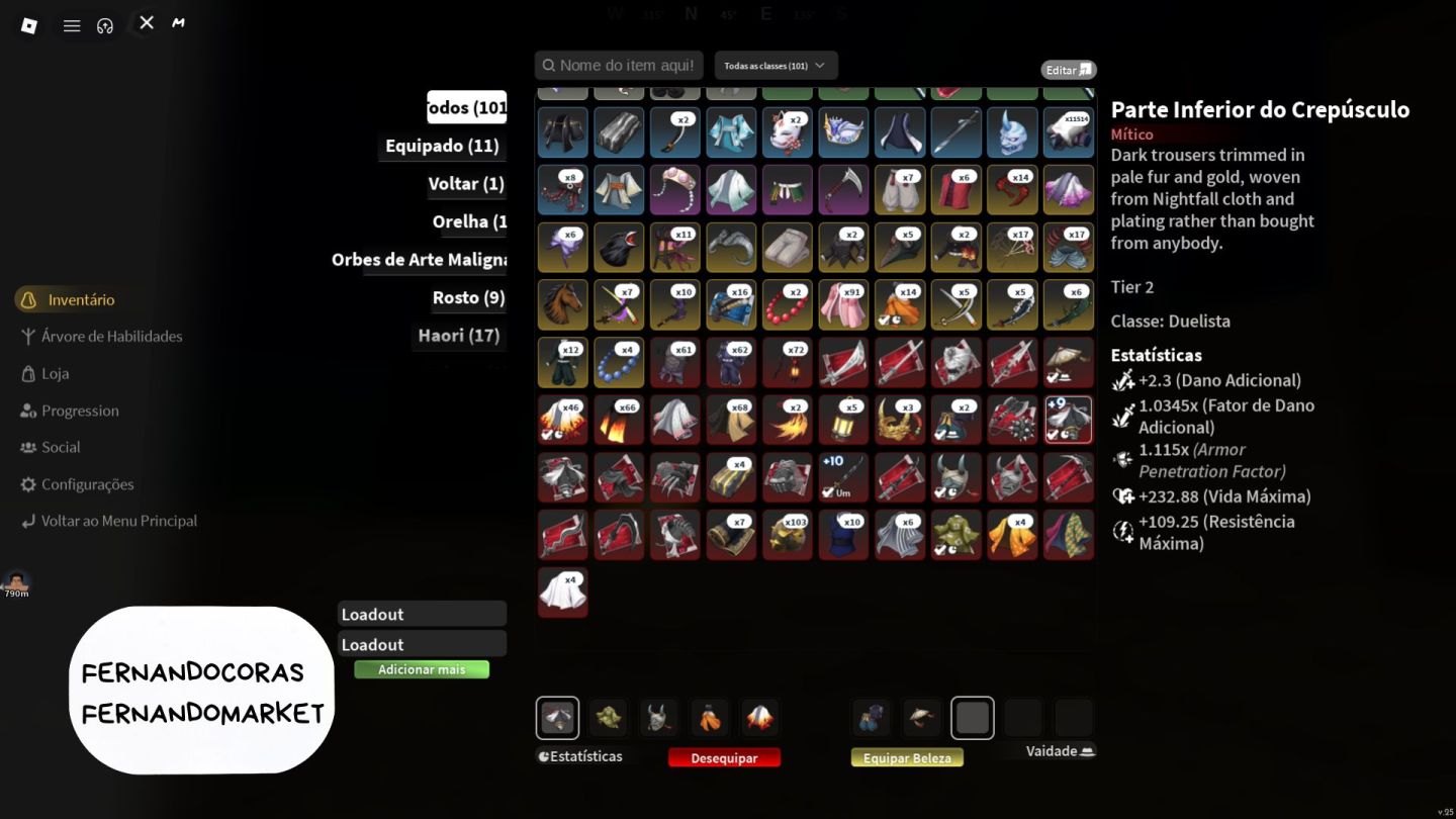 [Slayers 2, Project Slayer 2] Conta Level Max com Clã Mítico Agtsuma+ Nightfall