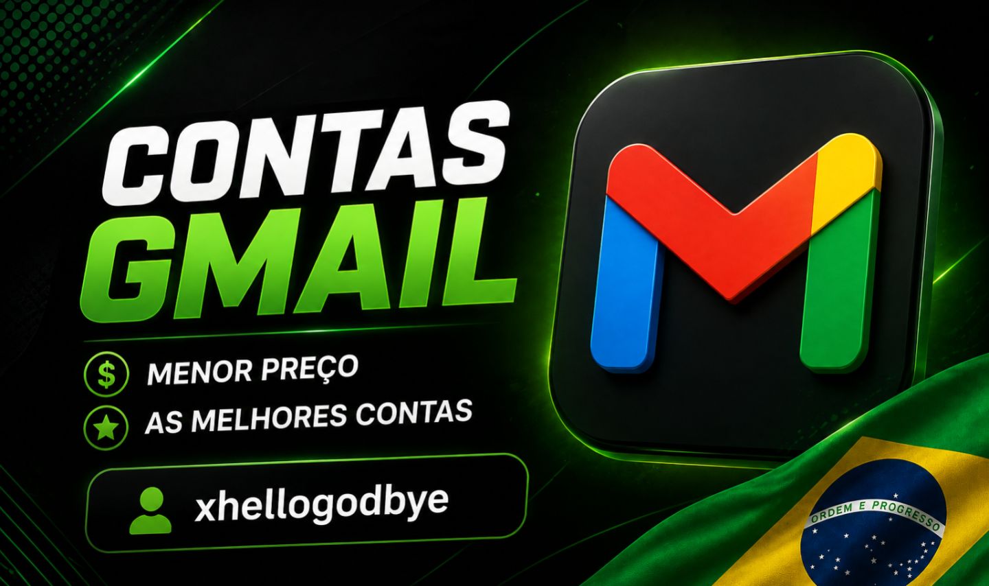 Contas GMAIL NOVAS! ALTA QUALIDADE e IP BR! ENTREGA RÁPIDA! ON! NÃO PEDE SMS!