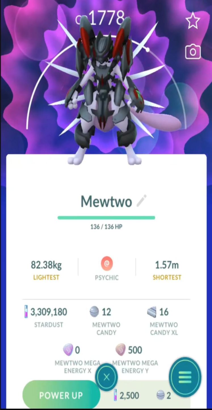Contas Pokémon GO | Mega Mewtwo(Y) 100% + Armored | Automática