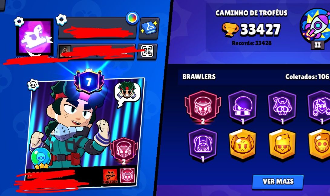 CONTA BRAWL STARS | 33K DE TROFÉUS | TODOS BRAWLERS | + 5 SKINS DE HIPERCARGA