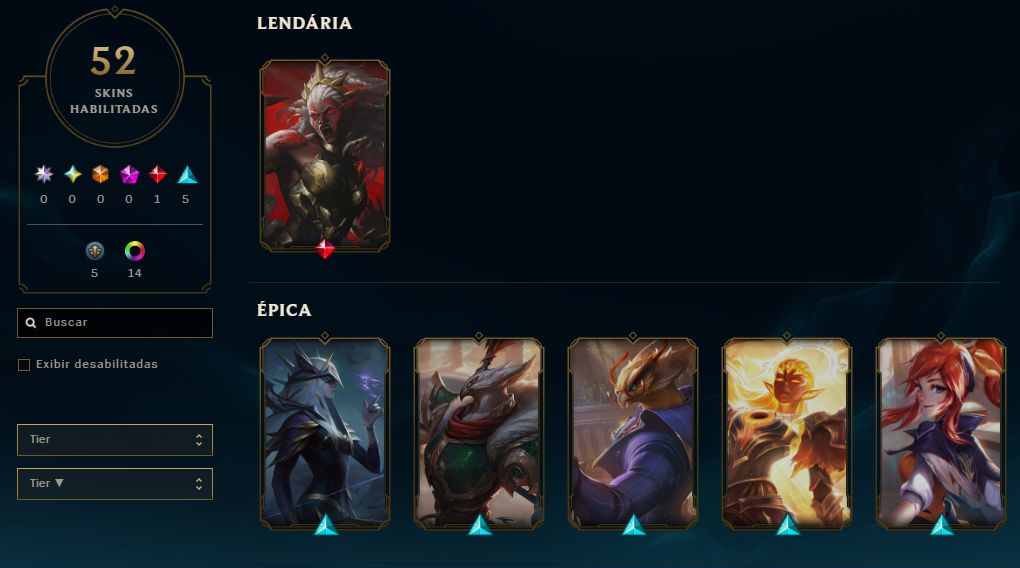 CONTA LOL - 57 LV - OURO - HONRA 5