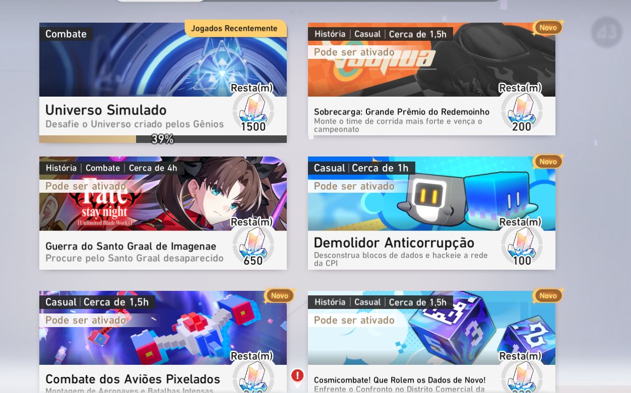 Conta Honkai Star Rail Euforia Team lv 36 todos eventos on user e niver livres