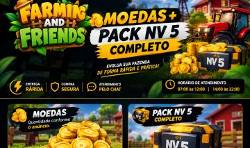 FARMING AND FRIENDS | MOEDAS + PACK NV 5 COMPLETO | ENTREGA RÁPIDA