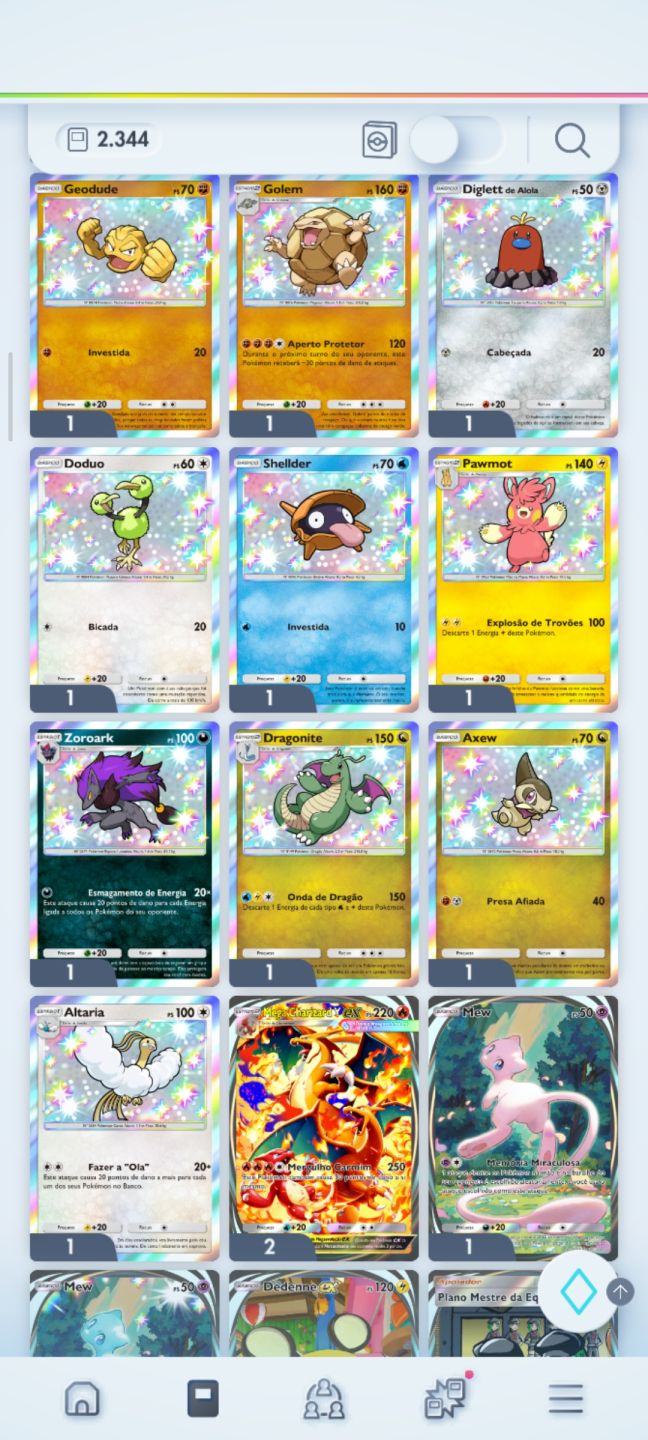 Conta de pokémon tcg com Gold pack