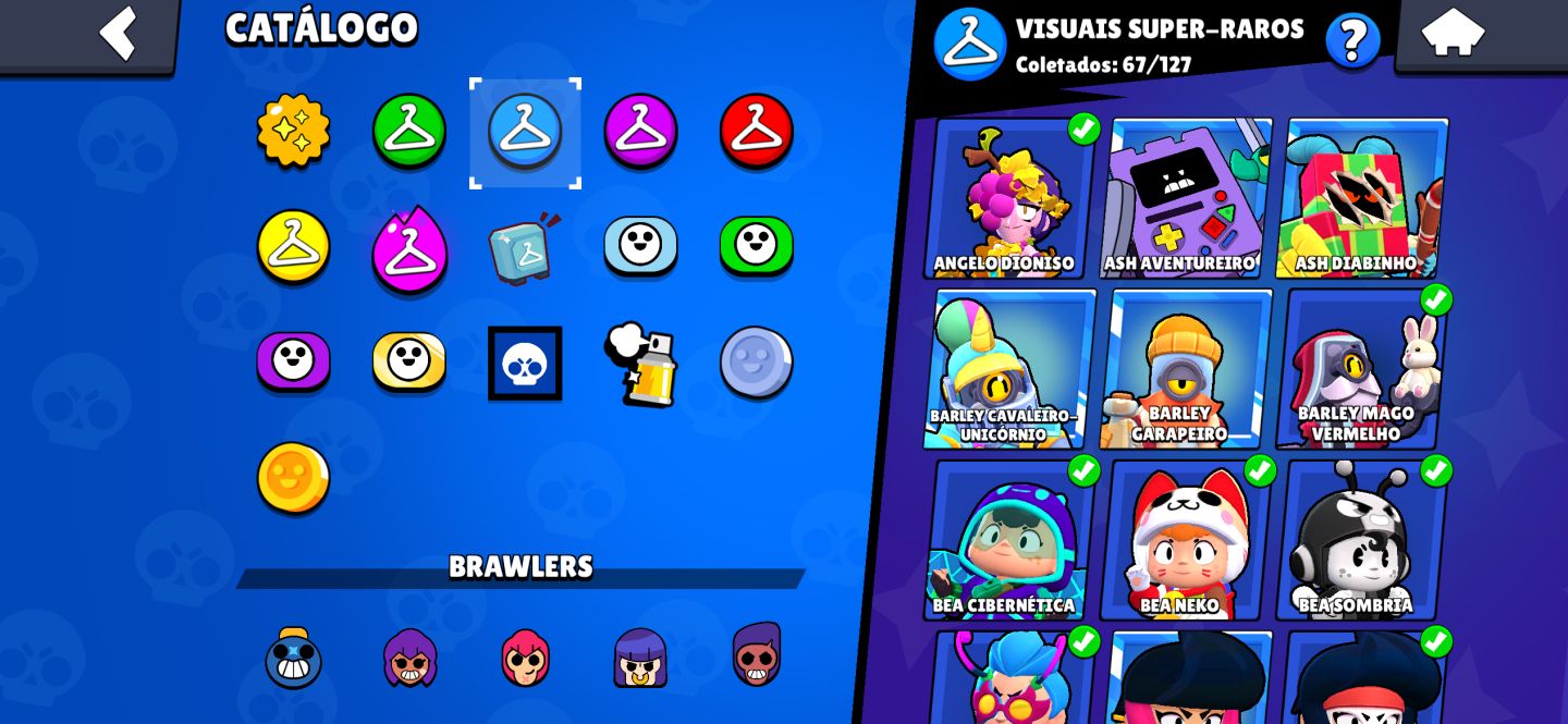 CONTA DE BRAWL STARS COM MUITAS SKINS