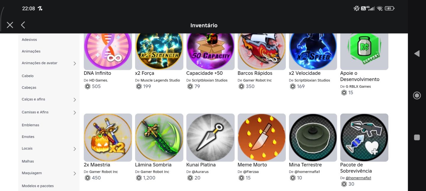 Conta Blox Fruits Quase Full game pass (Skin limited no Roblox Custando 4k!!)