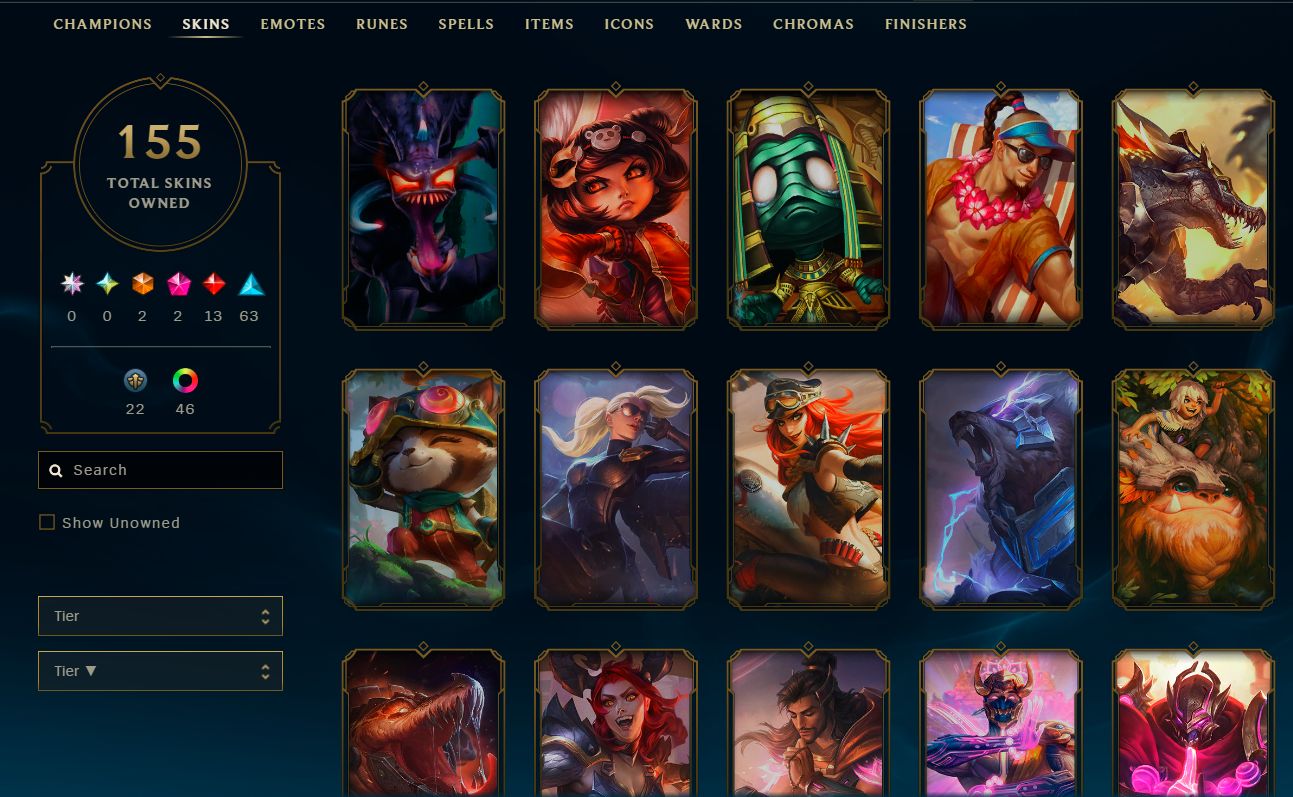 CONTA NÍVEL 258 ESMERALDA 4 HONRA 5 155 SKINS