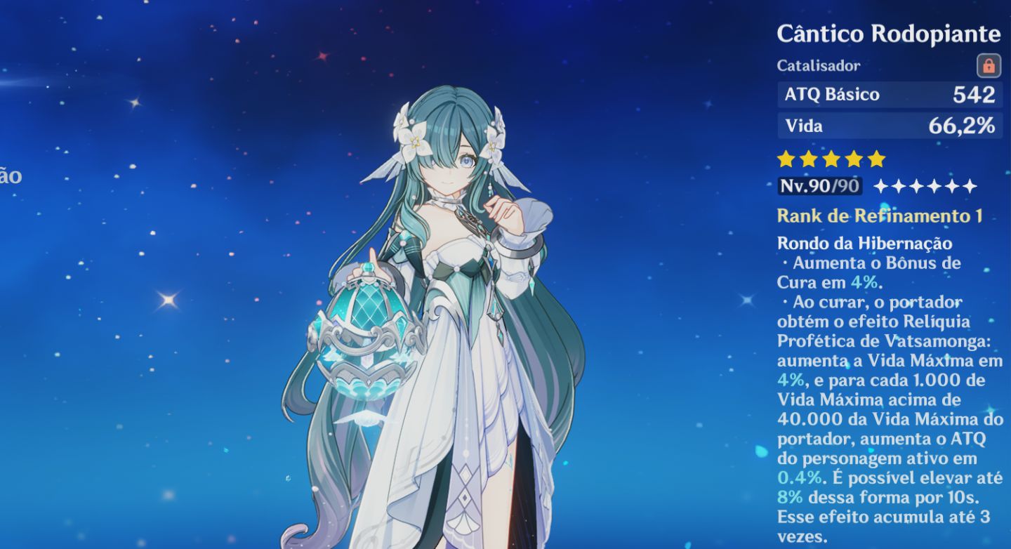 Conta Genshin -Ar55 América com Vesna R1, Vody R1, Chasca R1 e evento Livre.