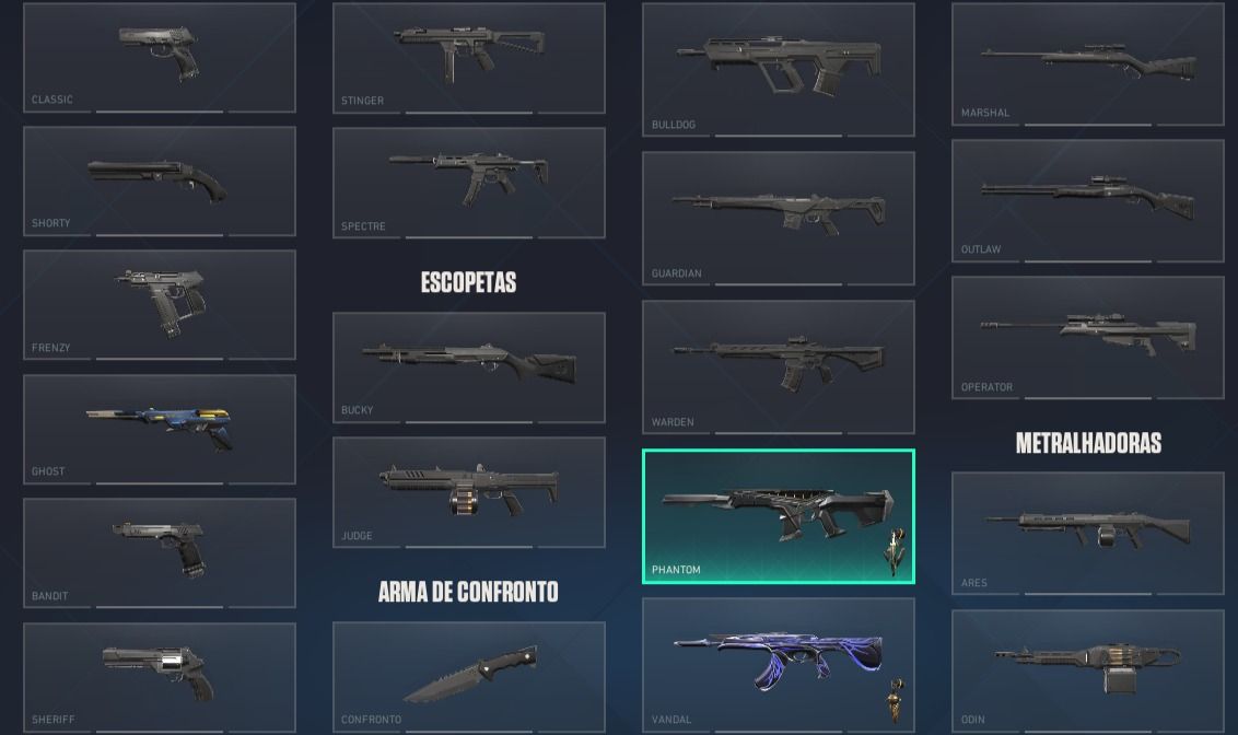 Conta valorant smurf com skins phantom pinaculo