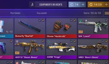 Standoff 2 +7 Anos | Faca Butterfly Starfall + Luva Arcane | 58 Skins