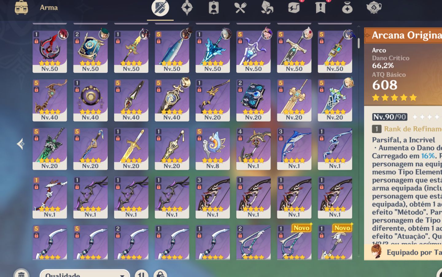 Conta endgame 36 5 estrelas e 26 armas 5 estrelas