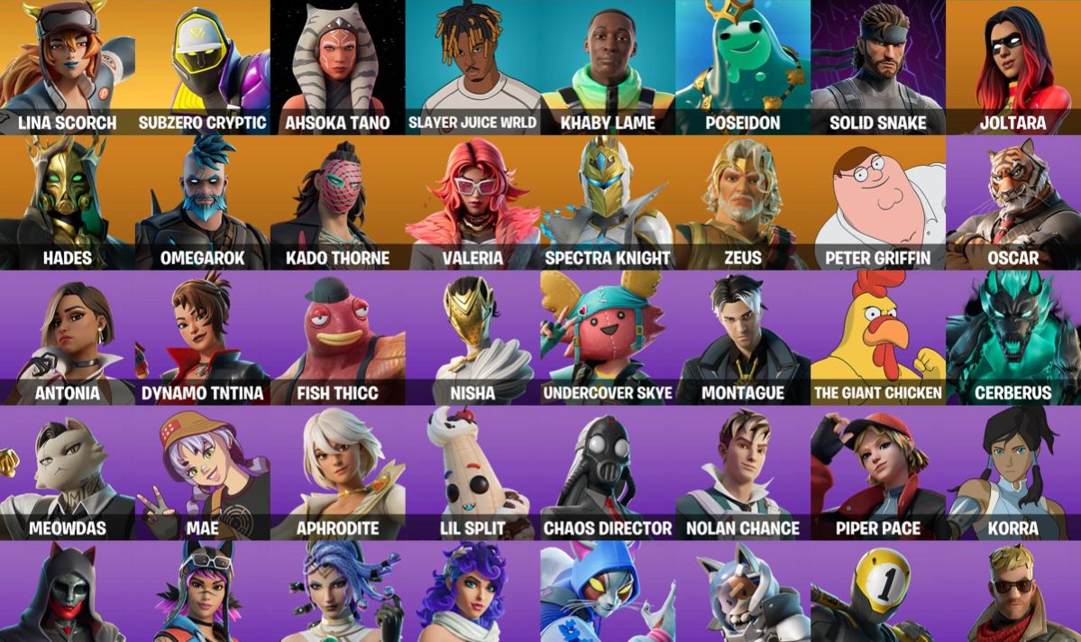 51 SKINS - HEROINA - TRYHARD - SLAYER JUICE WRLD - 1.650 V-BUCKS