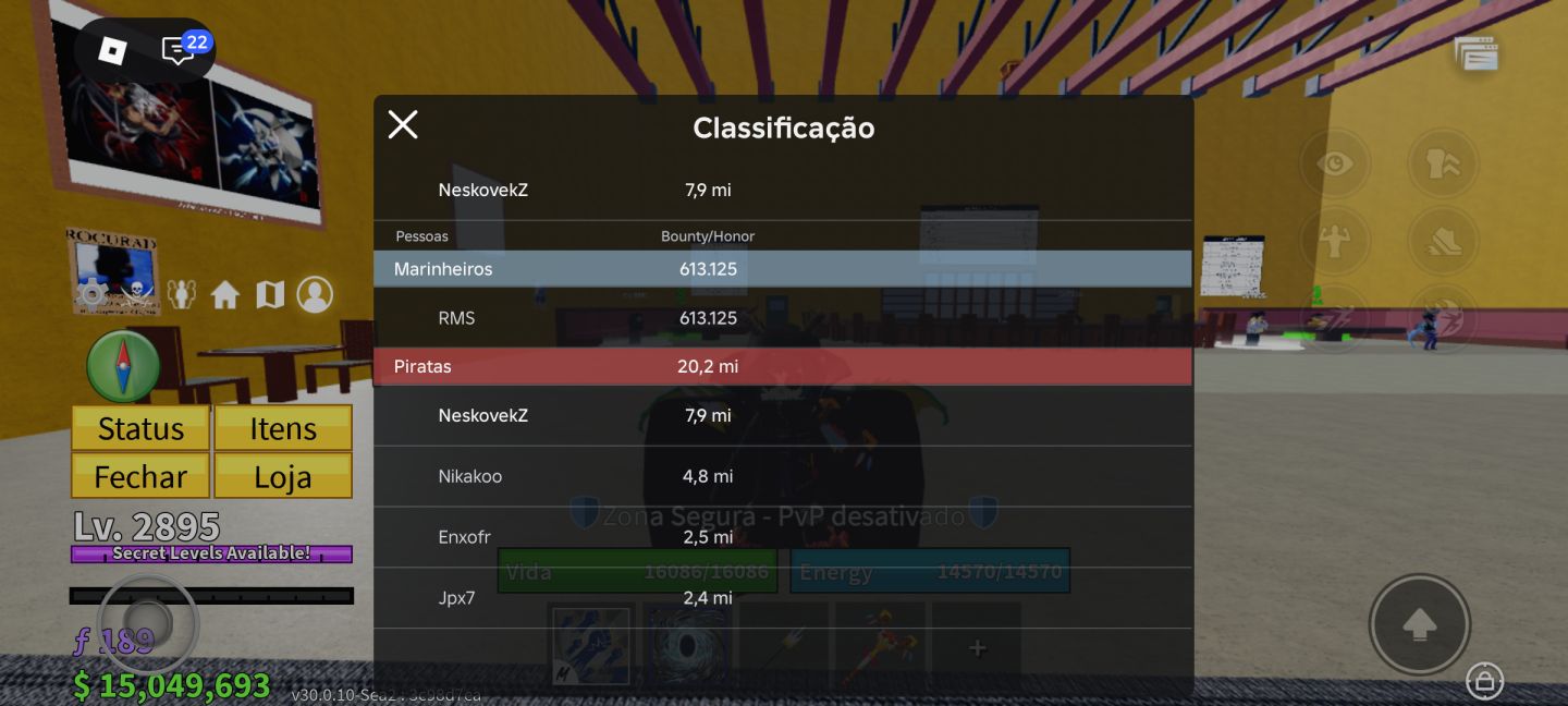 Conta de Blox Fruits com Yoru, CDK, Draco V4, Shark V4 e muito mais