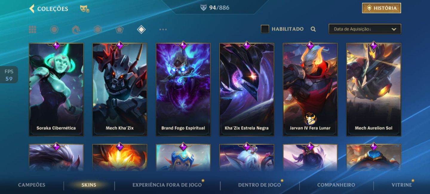 Conta WR Elo Mestre |94 Skins| Deus-Rei Garen + Yone Emissário + Jinx/Vi Arcane