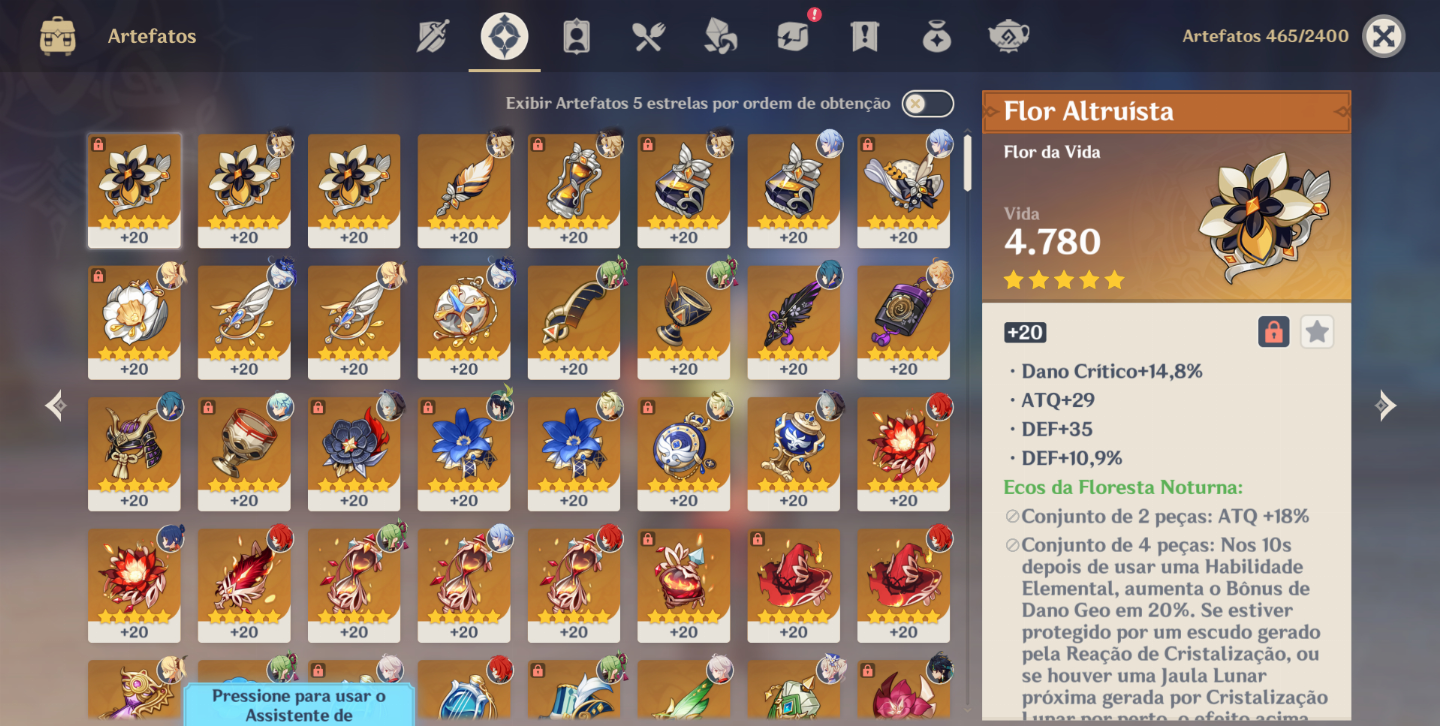 GENSHIN AR 57 COM MAVUIKA E MAIS 13 T5 + STAR RAIL ND 66 COM 11 T5 + ARMAS T5
