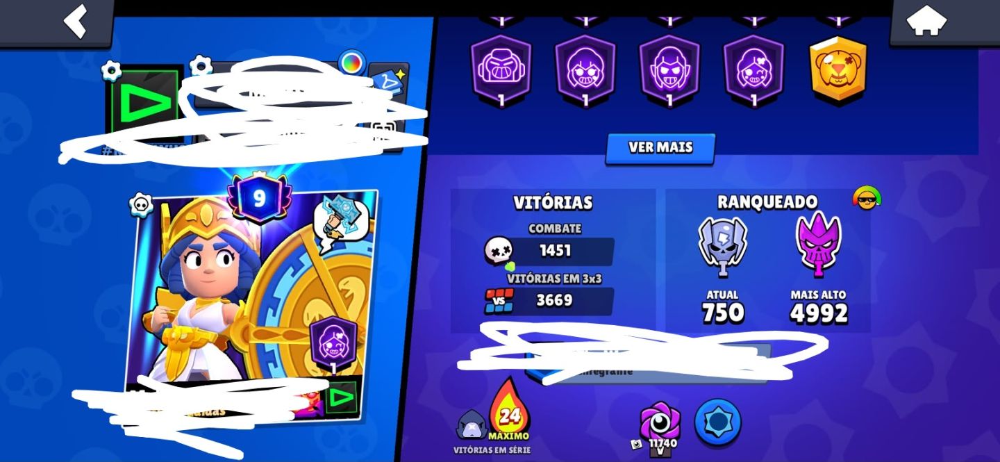 Conta rara de Brawl 30k muito boa varias skins e varios brawlers upadas
