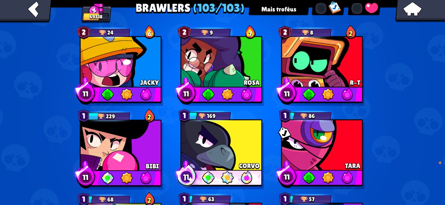 Conta de brawl com skin raras e limitadas de evento na fama solar 2