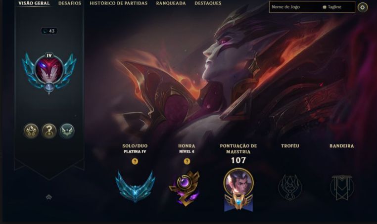 CONTA PLATINA 4 / +30 PDL - 10 / 9 SKINS / SHACO, ANNIE, VLADIMIR / 8.8K EA