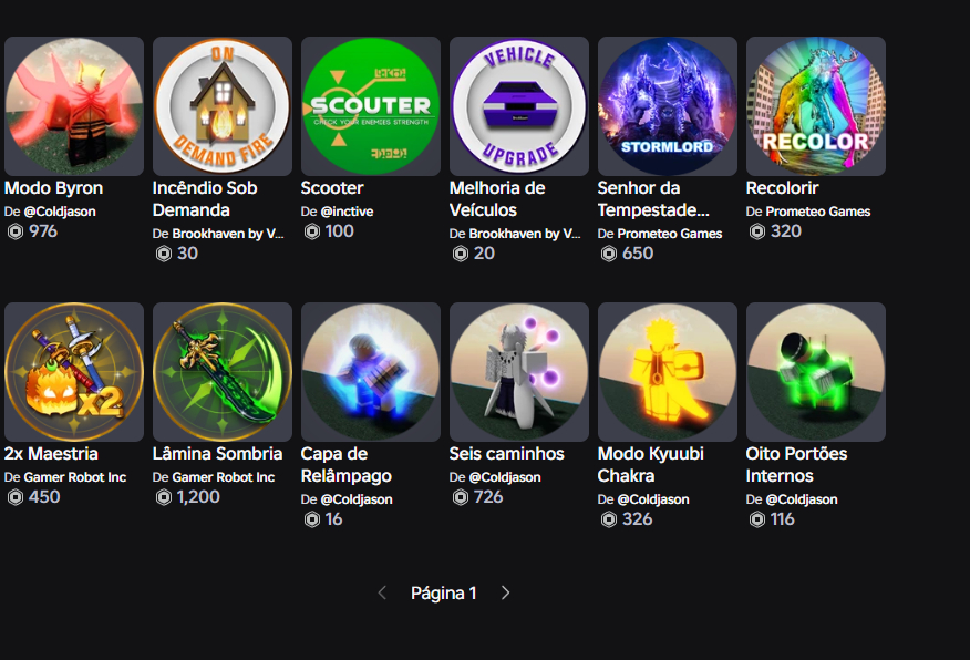 Conta de Roblox principal, cheia de skins e game pass Baratinha!