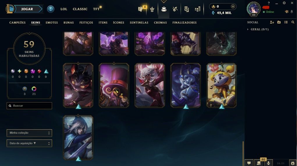 Conta main sup peel | elo : diamante 4 com 71% de WR !