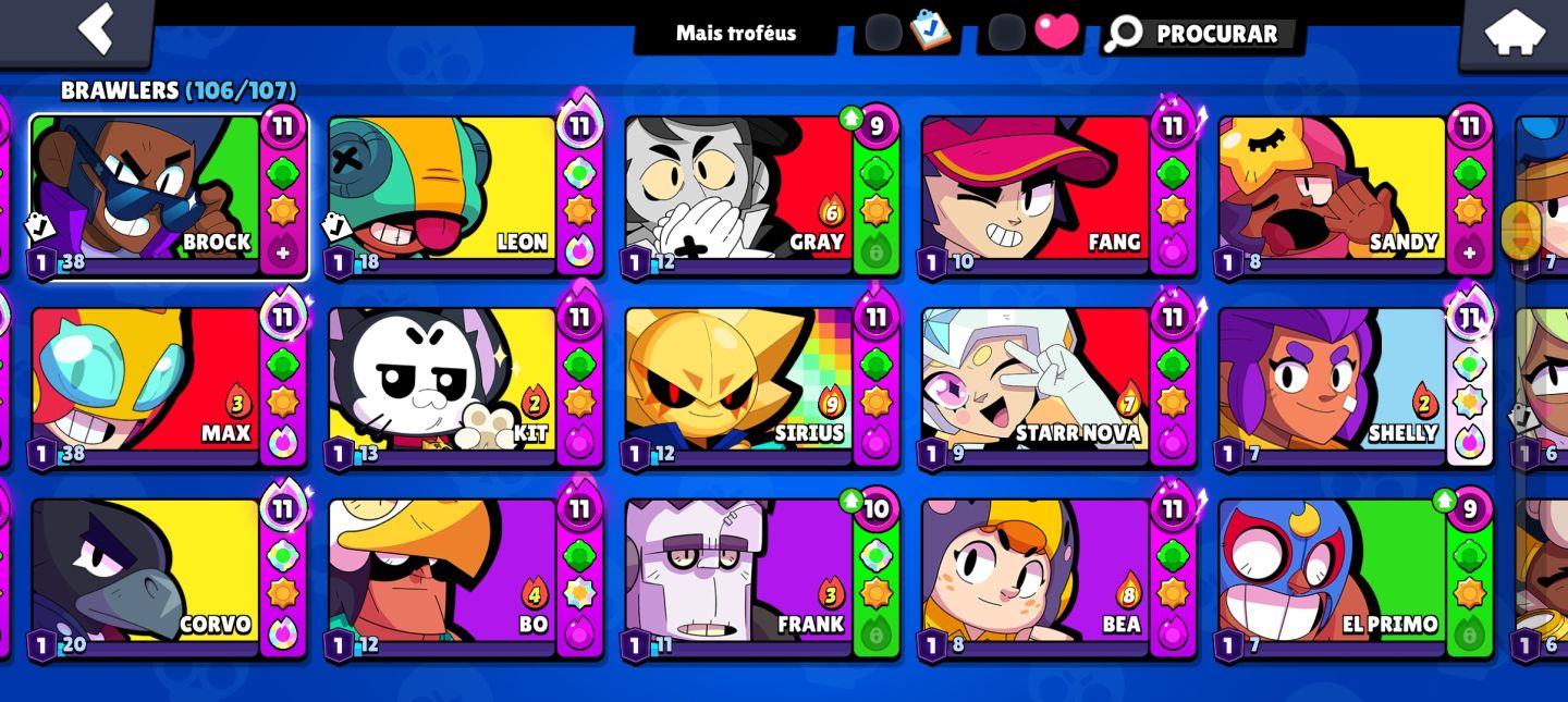 CONTA BRAWL STARS COMPLETA! 66K !VÁRIOS NÍVEL 11!! CONTA DE 2022! ! MUITAS SKINS