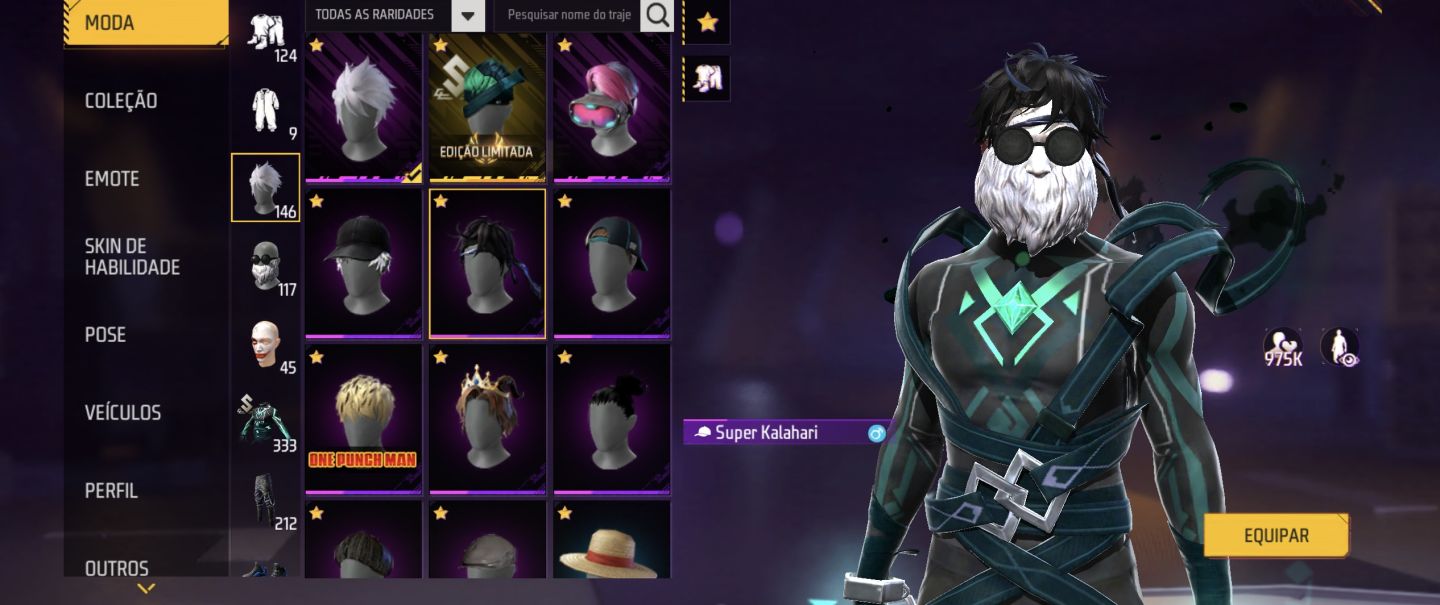 CONTA COM SOMBRA ROXA, BARBINHA, EVOLUTIVA + MELHORES ATT DO JOGO TROCA NICK