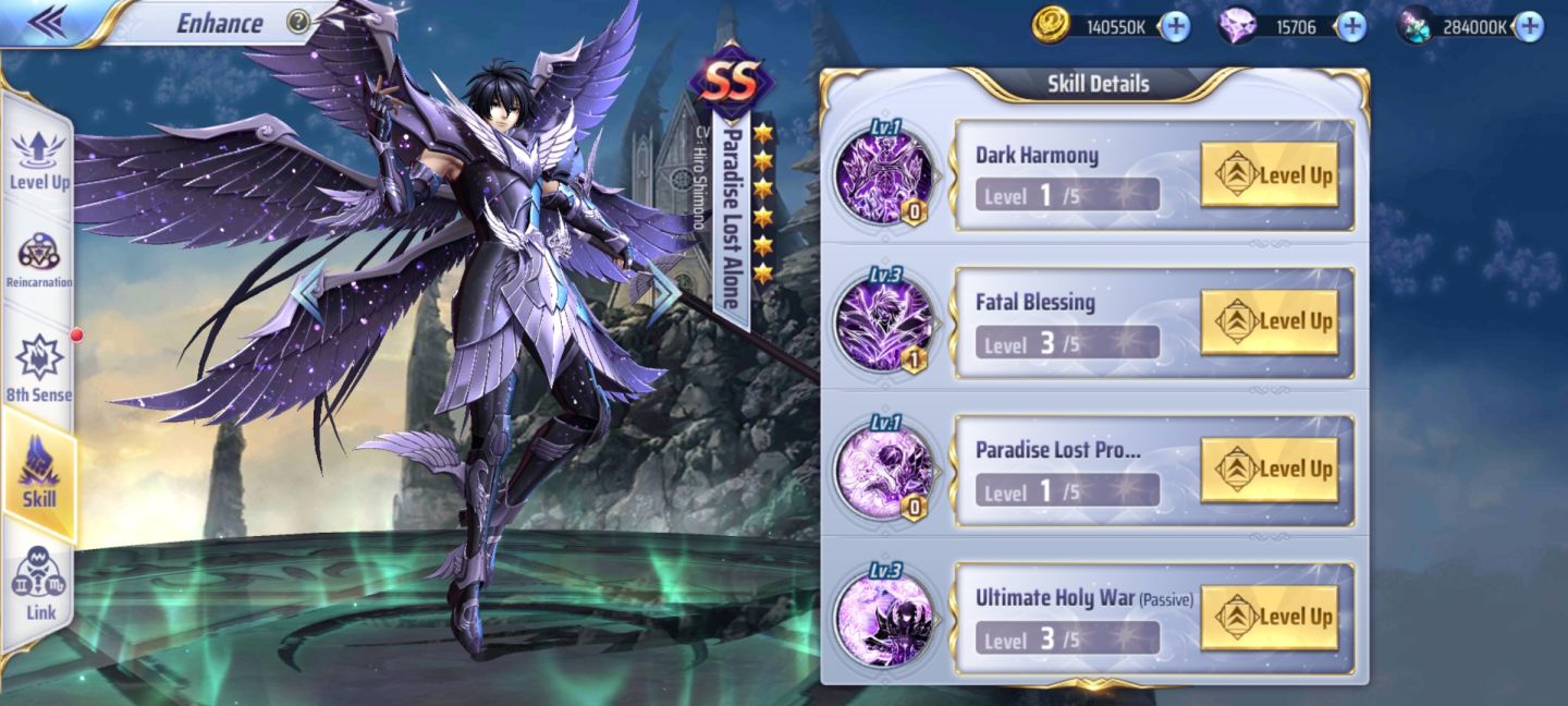 Conta saint seiya awakening servidor 150