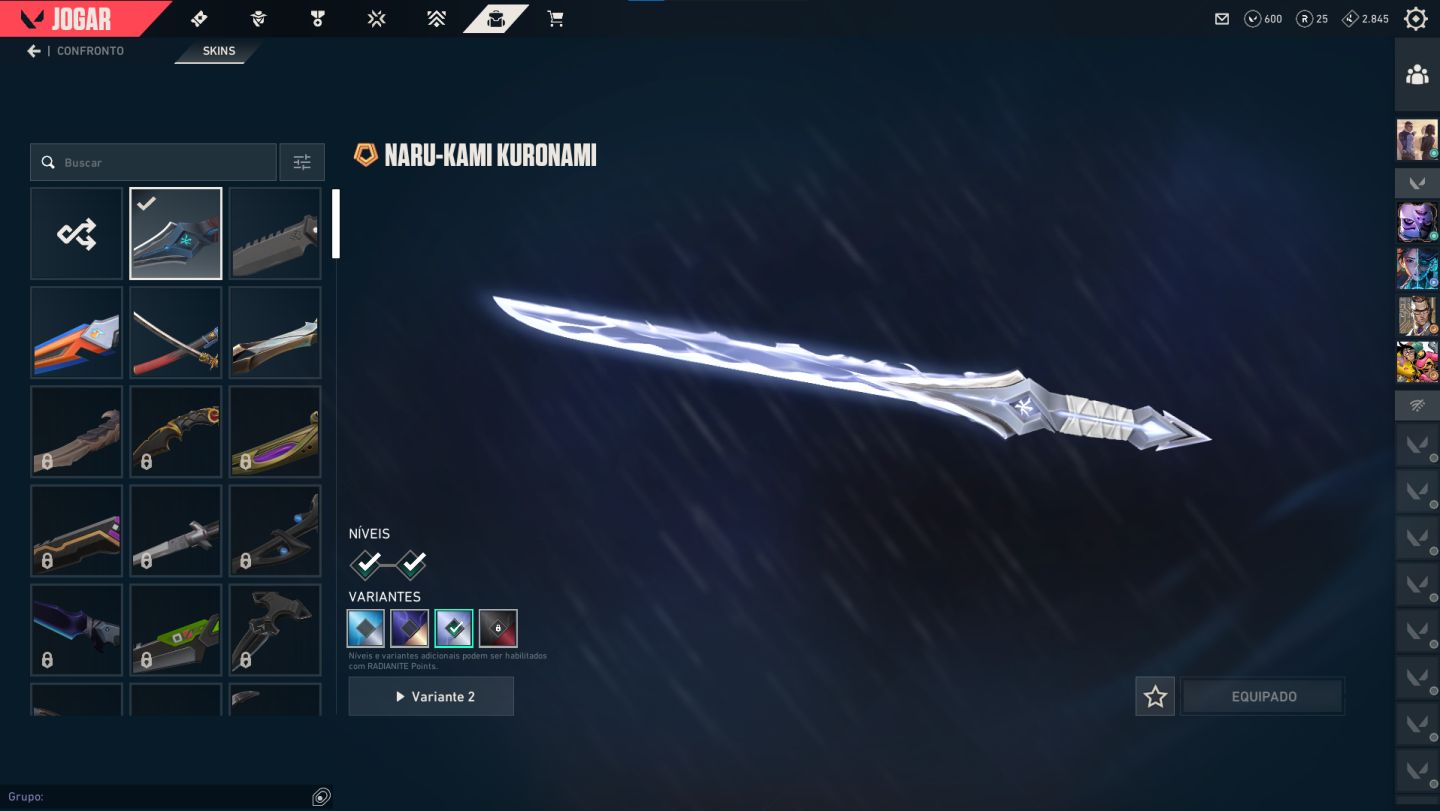 Conta Valorant Full Acesso 64 Skins, Faca Kuronami, Espada Oni e Muito Mais
