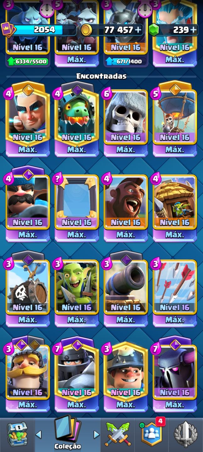 Conta Clash Royal arena sazonal 1