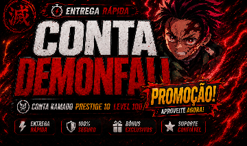 CONTA DEMONFALL KAMADO + RESPIRAÇÃO DO SOL | PRESTIGE 10 LVL 100 | ITENS RAROS