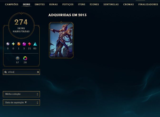 Conta lol rara, janna vitoriosa, elise vitoriosa, rammus rei