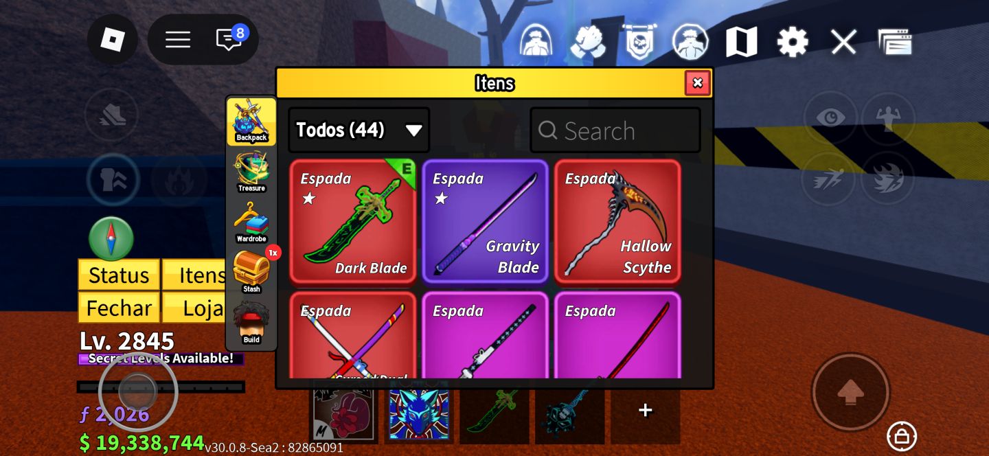 Blox Fruits LV MAX 2845 | Dragon, Kitsune e Tiger PERMANENTES + Dark Blade
