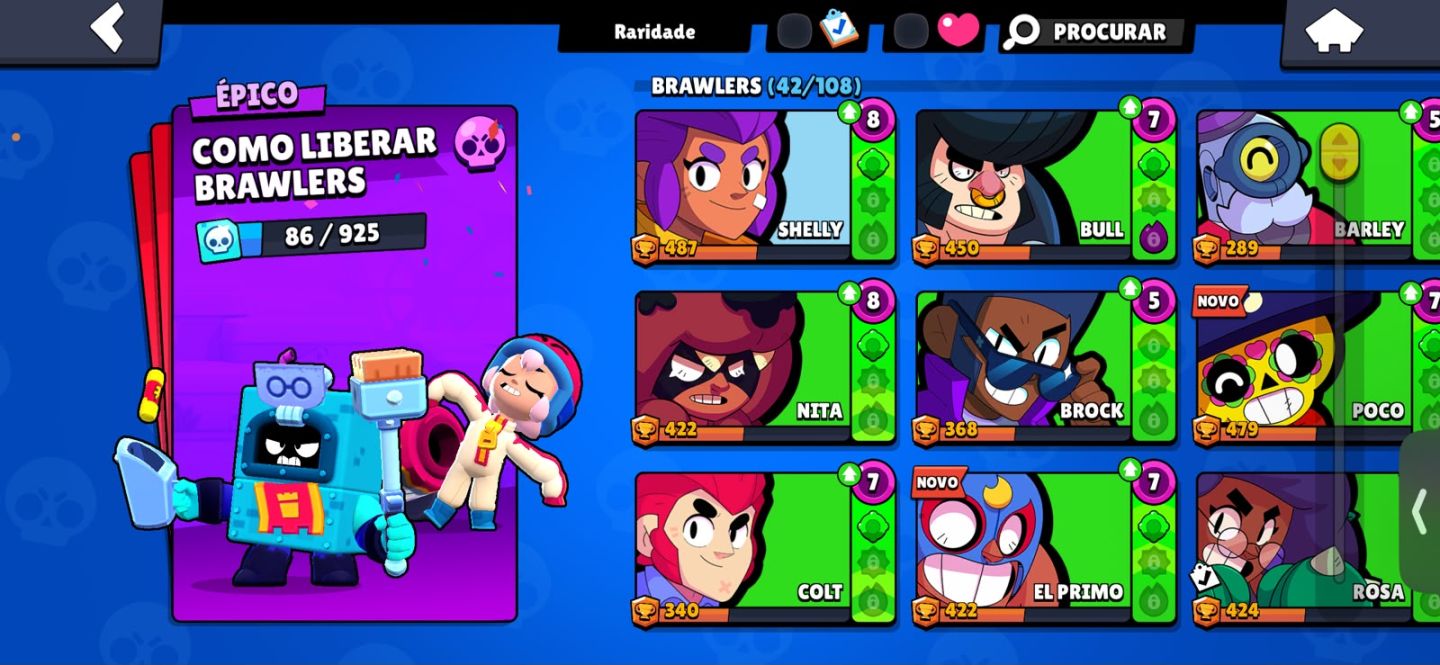 CONTA DE BRAWL STARS COM EDGAR PORTADOR DA LUZ
