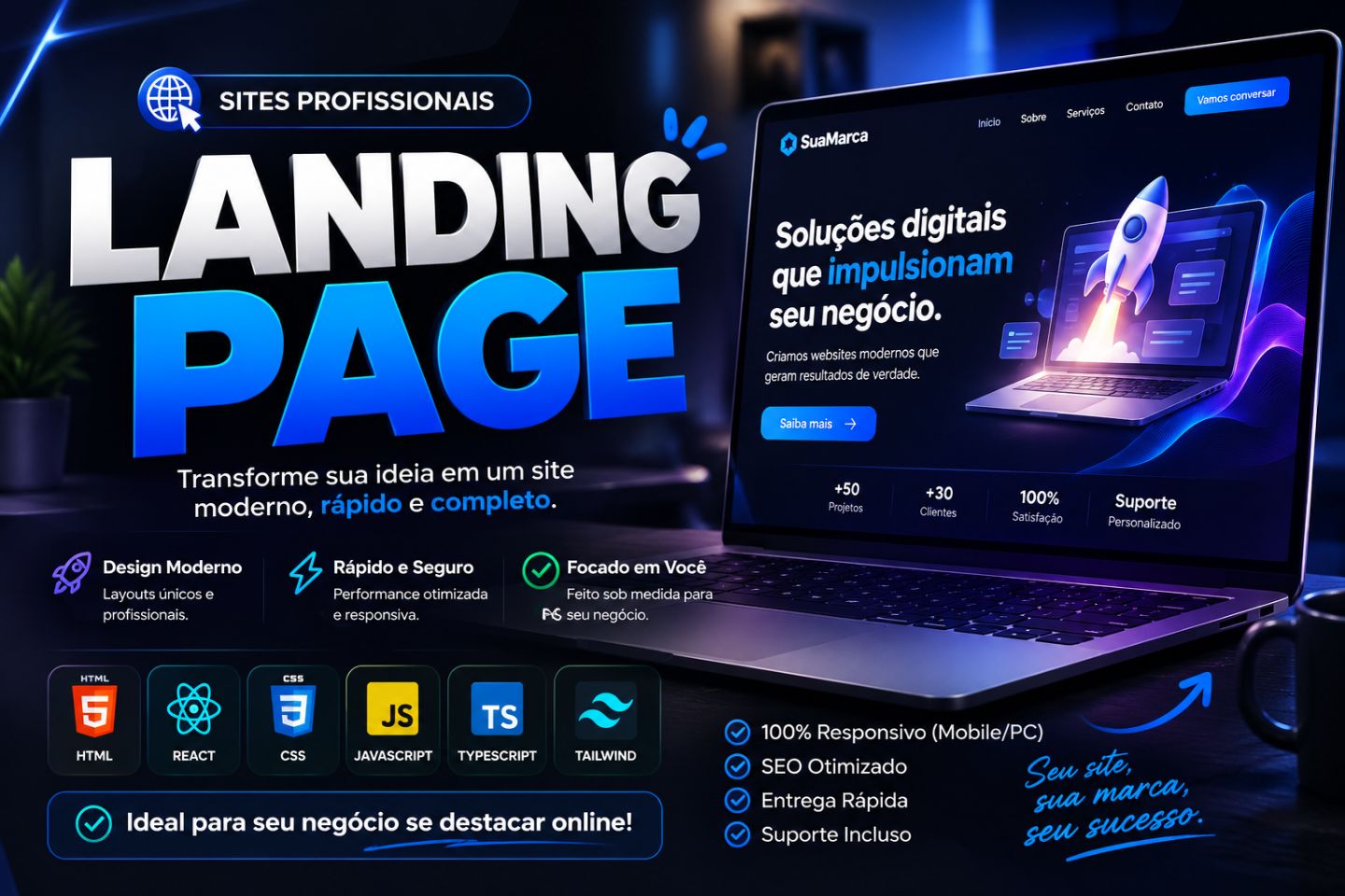 CRIO SUA LANDING PAGE (SPA) | WEBSITE PERSONALIZADO