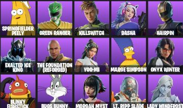CONTA FORTNITE SKIN 41 | HOMER SIMPSON, MARGE, SUPERMAN, ROBIN, GET GRIDDY