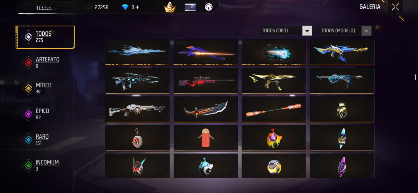 CONTA DE FREE FIRE [LV-65] COM RAGNAROK (M) E O PET PORING
