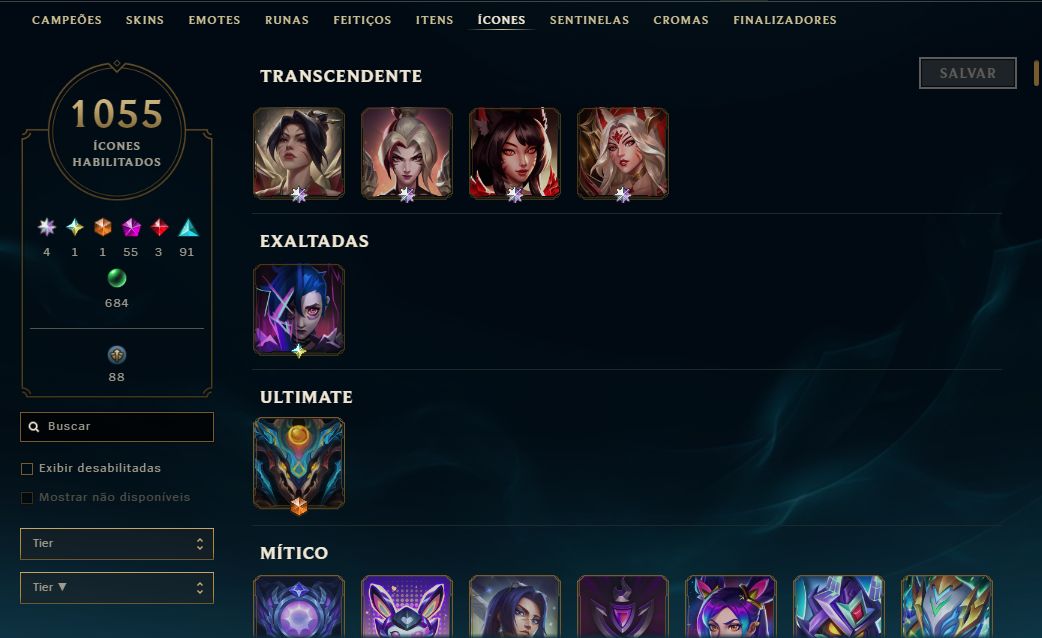 Conta RIOT, LOL + VAVA(1805 skins) 9 FACAS + ITENS DO BETA. VALOR NEGOCIÁVEL