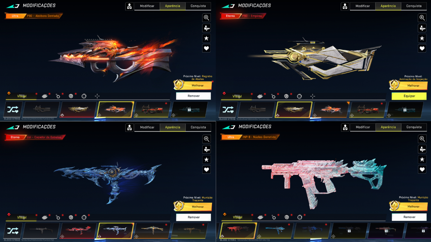CONTA BLOOD STRIKE COM VARIAS SKINS 1 EVO 11 ETERNAS E 31 ULTRAS