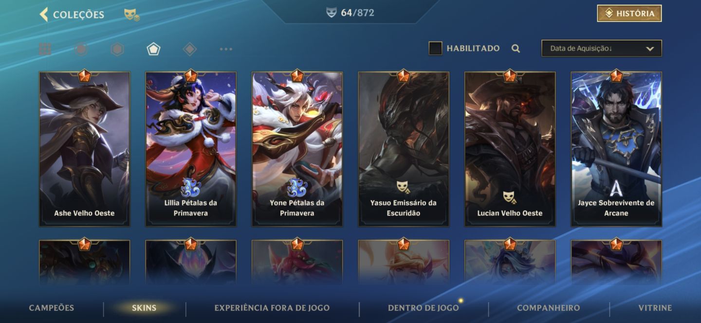 Conta Wild Rfit top/skins Limitadas