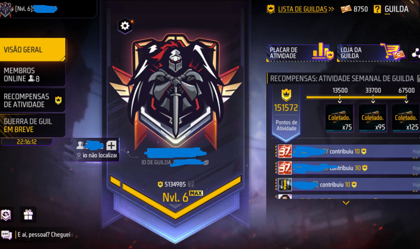 UPO SUA GUILDA NO FREE FIRE PARA O NIVEL 7 EM 24H