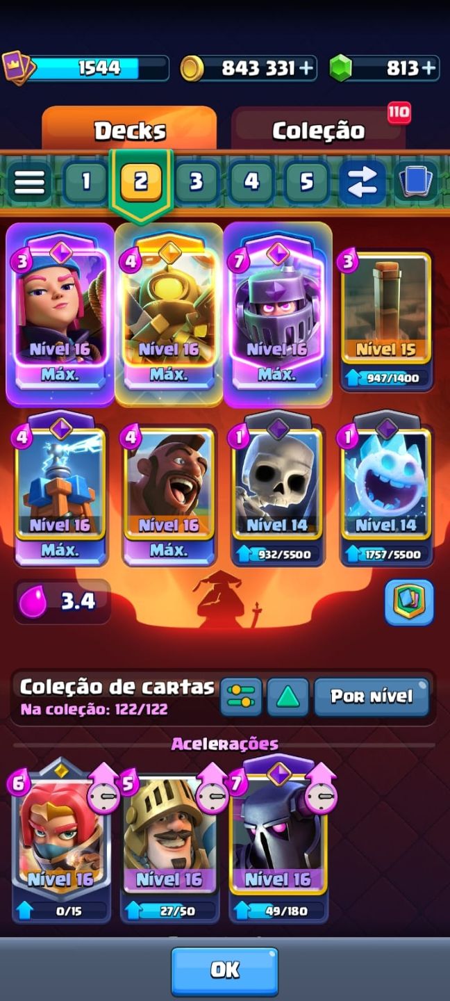CONTA CLASH ROYALE TORRE LVL 16 VARIAS EVO E HEROIS