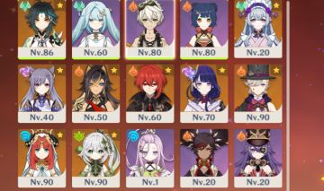 CONTA GENSHIN IMPACT SERV EU AR 55 RAIDEN, NAHIDA, NILOU, LYNEY, XIAO 9T5 + ARMA