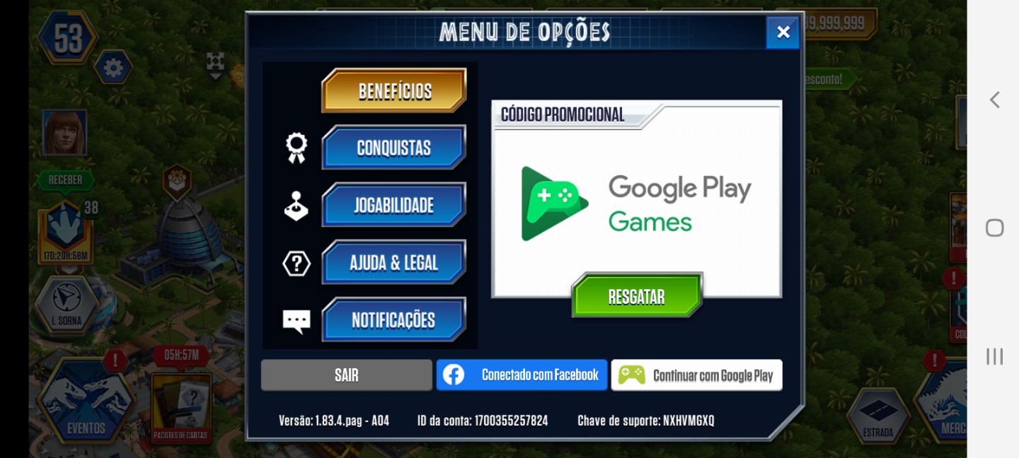 CONTAS JURASSIC WORLD COM RECURSOS FULL + NIVEL 67 + CONTA FULL ACESSO